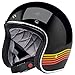 Biltwell | Bonanza | DOT Approved | 3/4 Motorcycle Helmet | Gloss Black Spectrum | Medium