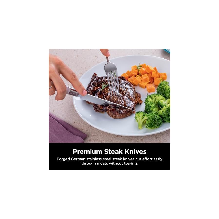 Ninja-K52015-Foodi-NeverDull-15-Piece-Premium-Knife-System-Wood-Series-Block-German-Stainless-Steel-with-Built-in-Sharpener-Stainless-SteelWalnut Ninja K52015 Foodi NeverDull 15 Piece Premium Knife System, Wood Series Block, German Stainless Steel, with Built-in Sharpener, Stainless Steel/Walnut