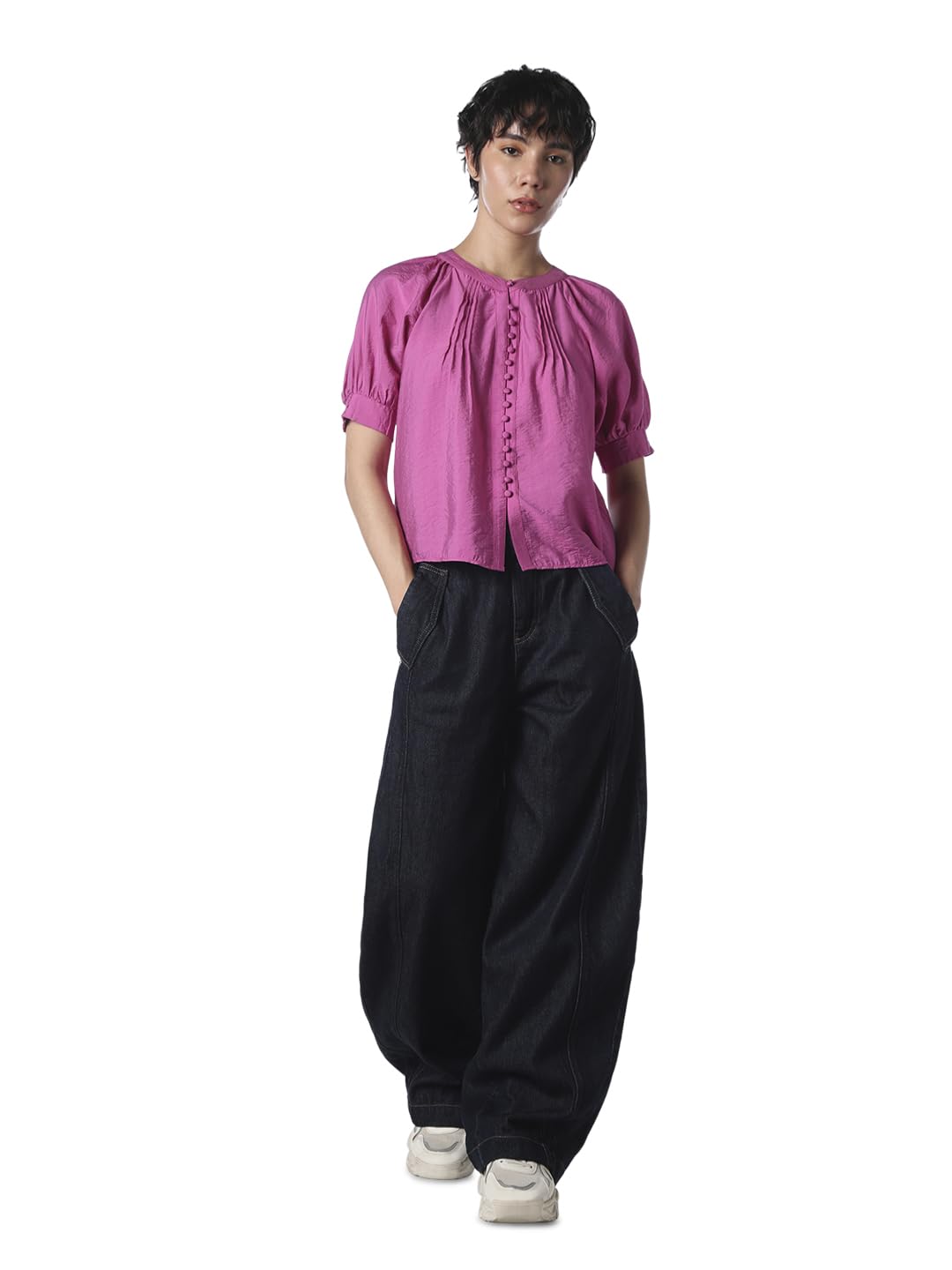 only Women Puff Sleeve Bohemian Blouson Top-picture-55