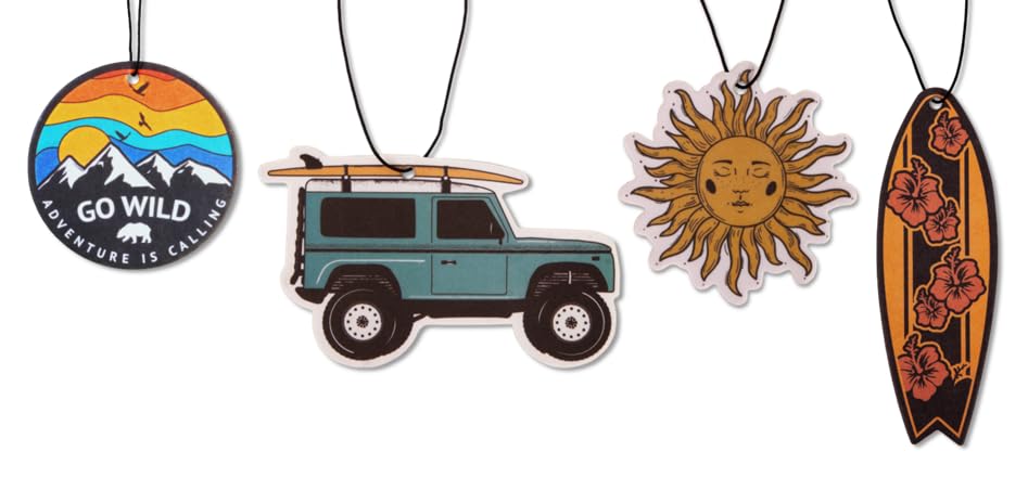 Image of Surf Love California Dreamin' 4-Pack Car Air Fresheners Scented With Premium Oils By Fresh Fresheners