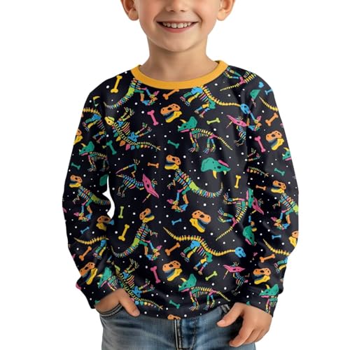 Image of Uourmeti Long Sleeve Tops for Boys Graphic T Shirts Teen Girls Active Pullover Tees