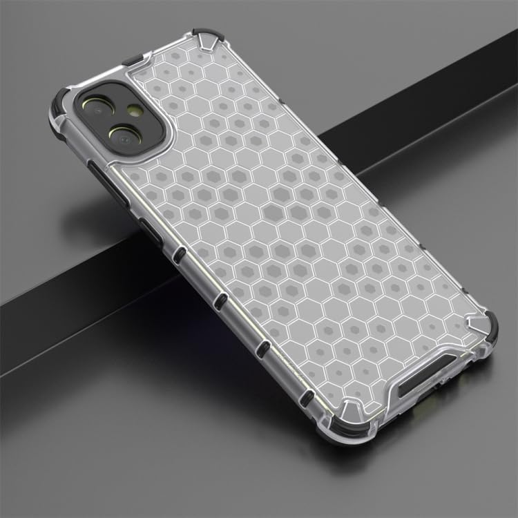 Image of Lustree TPU Honey Comb Armor Shock Proof Back Cover for for Samsung Galaxy A05 4G (Transparent)