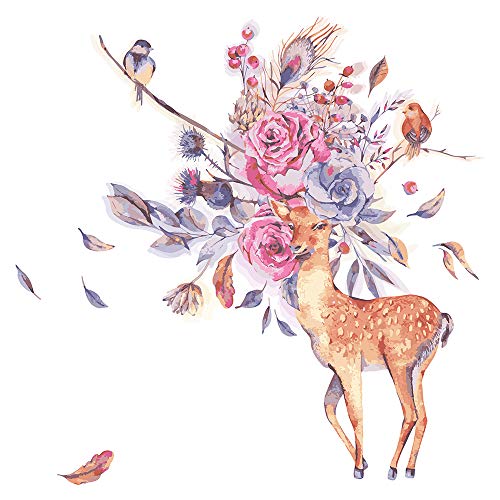 Dekodino® Adesivo murale i fiori animali della