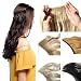 Hidden Invisible Flip on Wire in Synthetic Hair Extension 20'' Not Clip in Hair Extensions Secret Miracle Wire Hair Piece Fish Line Headband Long Straight(Ash Blonde Mix Bleach Blonde)
