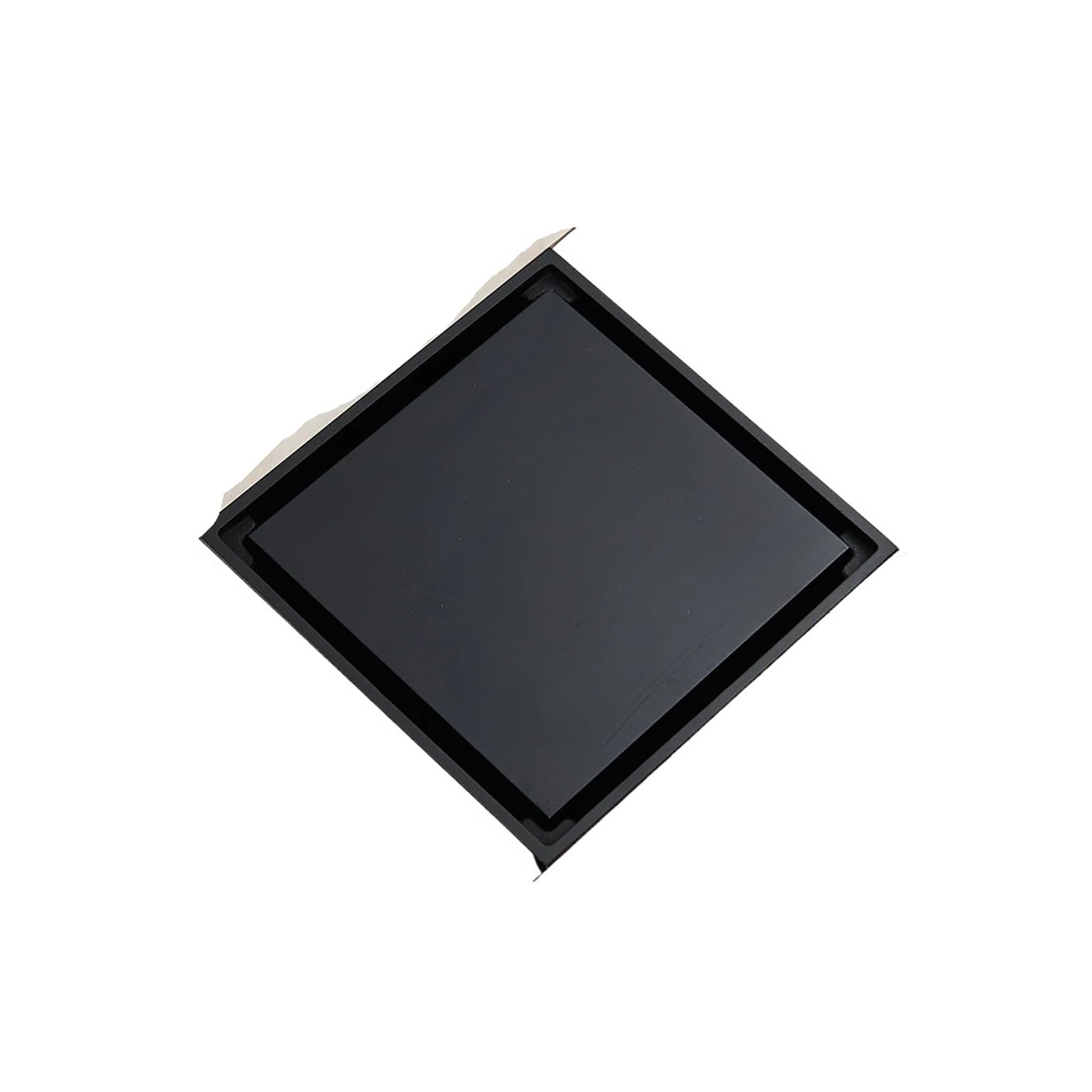 1PCS Rozin Square Invisible Floor Drain 10×10cm, Brushed Gold & Matte Black Anti-Odor Shower Waste Strainer(Matte Black)