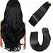 Clip in Hair Extensions 70G Jet Black 100% Remy Human Hair Soft Silky Straight for Fashion Women 7pcs 16clips One Pack (20 Inch #1)