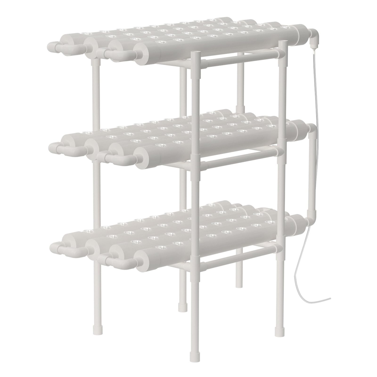 Kit idroponico, sistema idroponico NFT, set idroponico per interni, 108 piante, tubo a 3 livelli, timer, senza terra, alto raccolto, balcone, ufficio, 100 × 50 × 102 cm