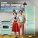 Unique Appliances UGP-330L LG AC Classic Retro Refrigerator Electric Bottom-Mount Fridge with Intuitive Control Panel, 4 Glass Shelves, and 3 Freezer Drawers, Frost-Free, 12 cu./ft, Summer Mint Green