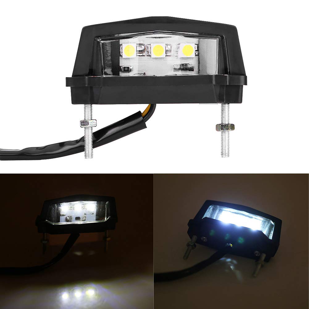 ETUKER 2 X LED Eclairage Plaque Immatriculation, 12V 24V LED Feux Arrière De Pla