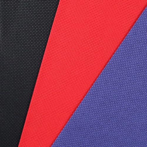 Image of KCS 3 pc of 12 inch x 18 inch(30cmx45cm) 18CT Counted Cotton Aida Cloth Cross Stitch Fabric (Red+Royal Blue+Black)