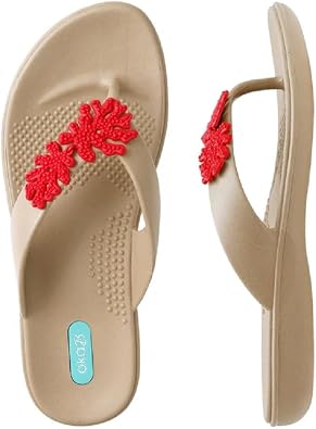 Oka-B Womens Elle Cove Flip Flop Sandal with Charms