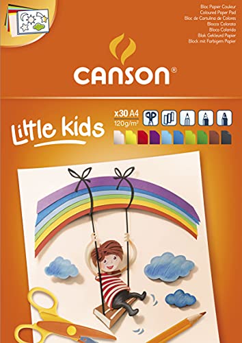 CANSON LITTLE KIDS - Papier couleur - Bloc de 30 feuilles - A4 - 200 g/m²