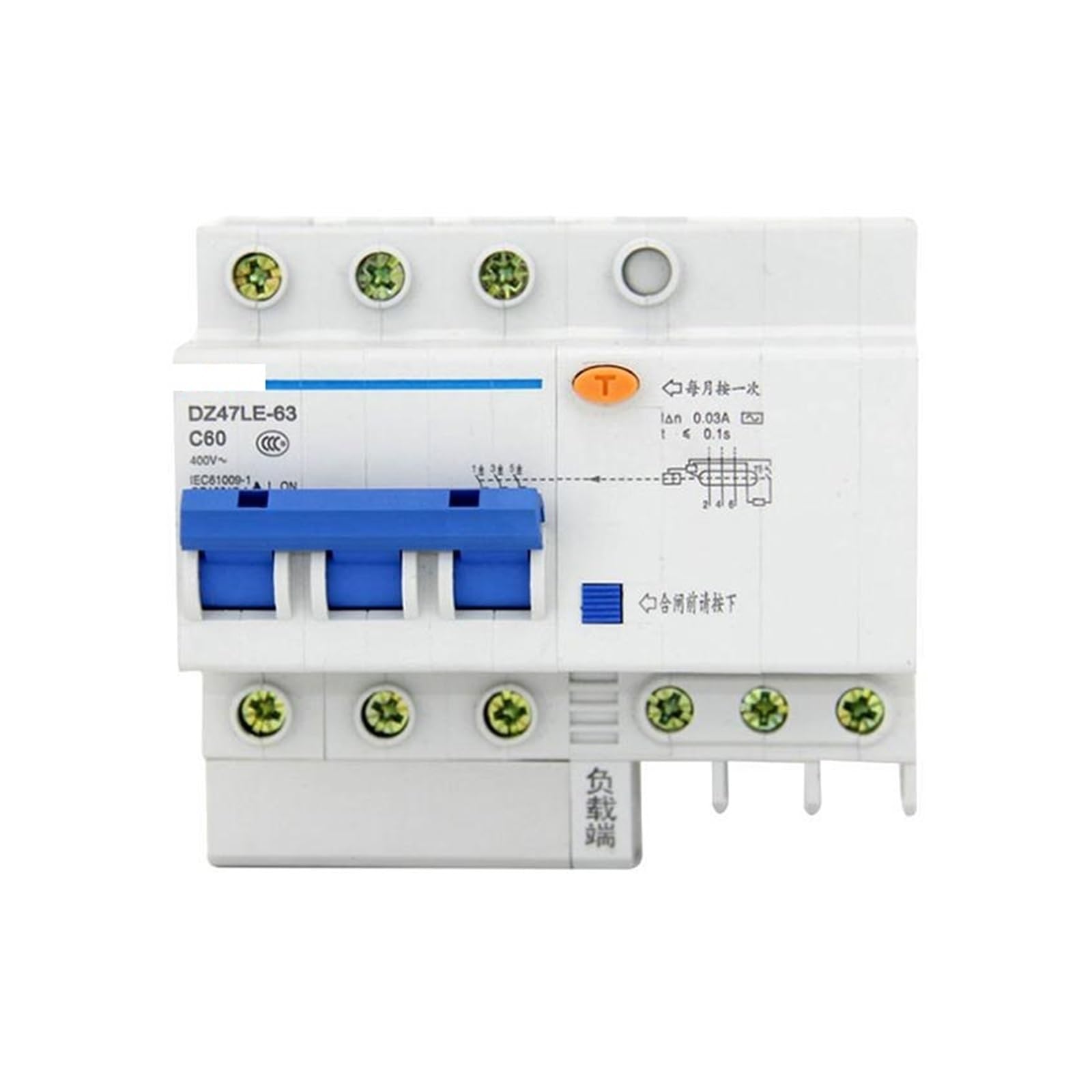 Disjoncteur DZ47LE-63 3P D40 pour sécuriser les installations triphasées