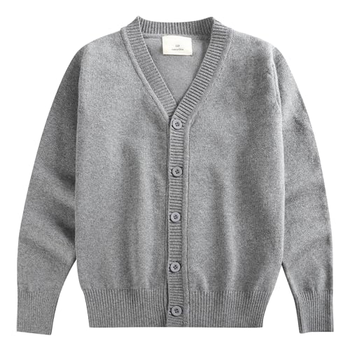 Wellwits Kids Unisex Boys Girls V Neck Button Down Knitted Cardigan 14-16 Years