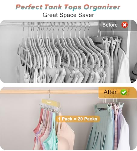 Gomyrod Bra Hanger for Closet, Tank Top Hangers 2 Pack w/20 Hooks Holds 40 Bras, Capacity Foldable Wood Space Saving Hanger, 360°Rotating Closet Organizers and Storage for Dorm & Apartment - Thumbnail 4