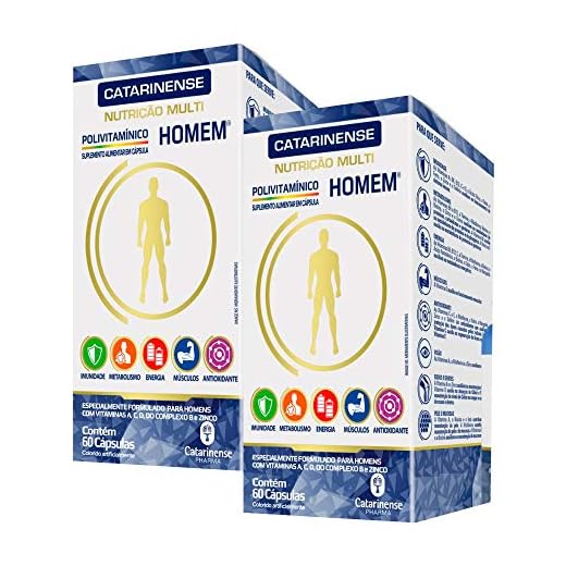 Polivitamínico A-Z Homem - 2 unidades de 60 Cápsulas - Catarinense