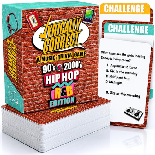 Lyrically Correct 90s & 2000s Hip-Hop & R&B Music Trivia Card Game for Adults & Families – Do You...
