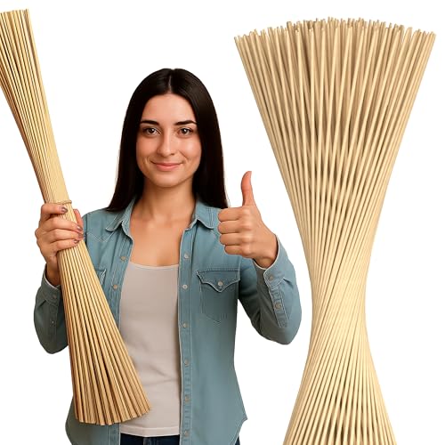 50 Pcs Smore Sticks for Fire Pit Extra Long - Thick 36 Inch Long Smores Sticks for Fire Pit Suitable for Crafts & Flower Bouquets - 5mm Thick Bamboo Skewers for Smores Meat Kabobs Hot Dogs Fruits