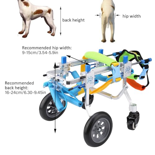 Adjustable Dog Wheelchair for Small Pets - Full Support 4 Wheels Pet Wheelchair for Front & Hind Legs Rehabilitation, Handicapped Dogs & Cats (XXS) - Image 3