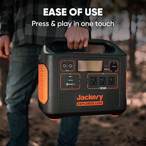Jackery Portable Power Station Explorer 1500, 1534Wh Portable Generator with 3x110V/1800W AC Outlets, Solar Mobile Lithium Battery Pack for Outdoor RV/Van Camping, Overlanding - Image 7