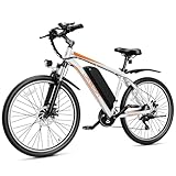 Jasion EBX Electric Bike for Adults, 26' Electric Mountain Bike with 850W Peak Brushless Motor, Max 55Miles 25MPH Electric Bicycles, 450Wh Removable Battery, Ebike for Adults 21-Speed Front Suspension