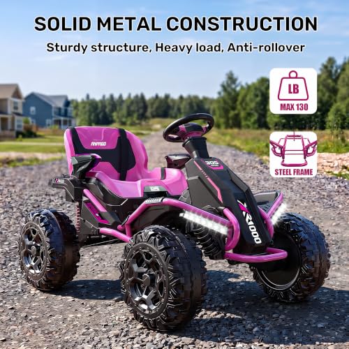 Image of ANPABO 24V 4x4 Ride On Toys for Big Kids Aged 3-12, 4*200W Motors-Rose Red