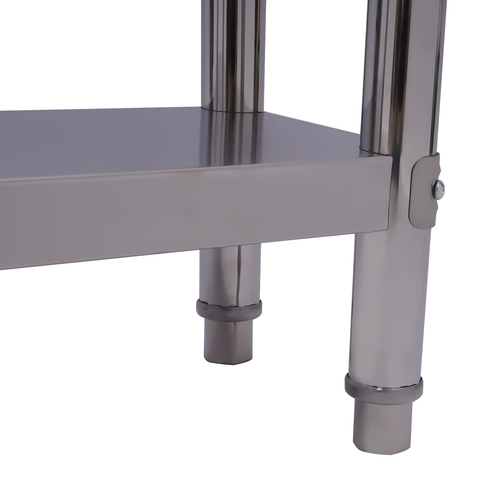 Mesa de trabajo de acero inoxidable de 5 cm, paneles gruesos de hasta 300 kg, 60 × 30 × 85 cm, de metal, mesa de cocina, estación de trabajo comercial para cocina, garaje, restaurante