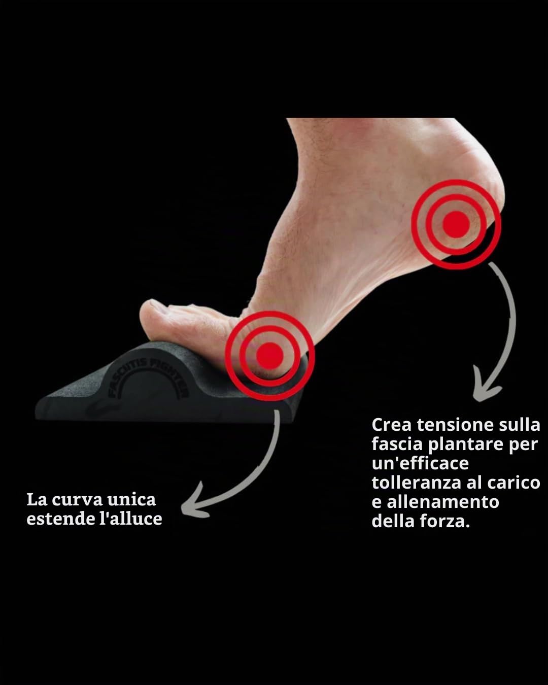 Fasciitis Fighter ROUND 2 - Sollievo mirato per fascite plantare e dolore al tallone, strumento di rafforzamento e allungamento del piede e dell'arco per polpacci e arco stretti. Schiuma EVA ad alta