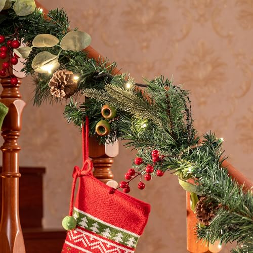 Guirnalda de Navidad artificial que no suelta hojas para mesa 3