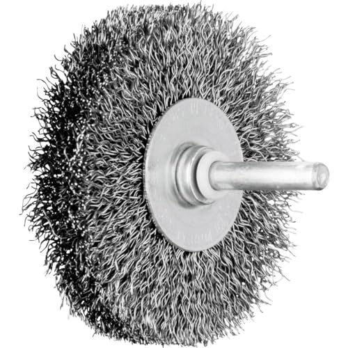 PFERD Round Brush Unknotted RBU | Diameter 70 x 15 mm Shaft Diameter 6 mm Steel Wire Diameter 0.30 | 43198004 - for Straight Grinders, Drills, Bending Shafts