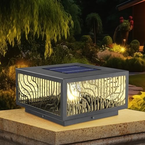 Solar Pillar Light Outdoor,Dusk to Dawn Waterproof...