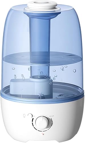 MEGAWISE Humidificador para dormitorio infantil con gran capacidad de 3.2L, diseño sin fugas, salida de niebla fina, apagado automático, tanque
