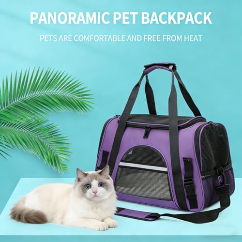 Cat Carriers, Dog Carriers, Pet Carriers – Airline-Approved Soft-Sided Bag for Cats & Small Dogs (Up to 15 lb), Foldable, Breathable Mesh, Privacy Cover, Washable & Lightweight - Image 6