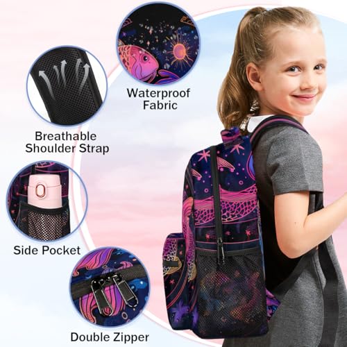 Zodiac Pisces Backpack for Women Men Shoulder Computer Laptop Adults Backpack Vintage Fish Sports Hiking Gym Workout Travel Casual Daypack4