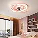 Ventiladores de Techo con Luz Infantil Silencioso Estrella Lámpara Ventilador Techo con Motor dc Reversible Modo Verano Invierno 3000K-6000K Plafon Led Ventilador para Niños Niñas Dormitorio, Rosa