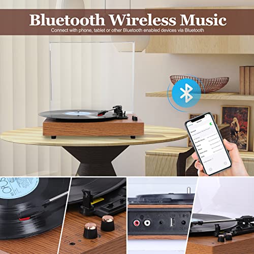 Chinflly Platine Vinyle Bluetooth, Tourne Disque Vinyle avec USB AUX Haut-Parleur Stéréo Intégré Conception de Valise… - Les Beatles, Paul McCartney, John Lennon, RIngo Starr, George Harrison Chinflly Platine Vinyle Bluetooth, Tourne Disque Vinyle avec USB AUX Haut-Parleur Stéréo Intégré Conception de Valise… – Image 4