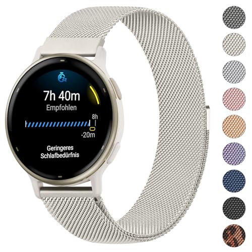 Mugust Bracelet de rechange pour Garmin Vivoactive 5/Garmin Vivoactive 3/Vivomove 3/HR/Luxe/Style pour homme et femme en acier inoxydable pour Garmin...