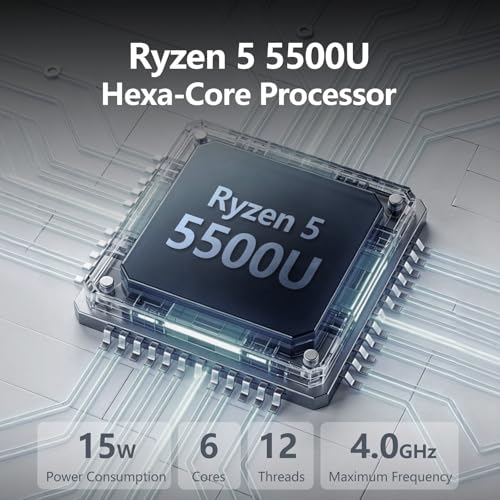 Image of 2026 Laptop, 15.6 Inch Laptop Computer with Ryzen 5-5500U Processor (up to 4.0GHz), 16GB RAM 1TB SSD, Win 11 Pro, WiFi 5, BT 5.1, Backlit Keyboard Portable Lap Top for Business