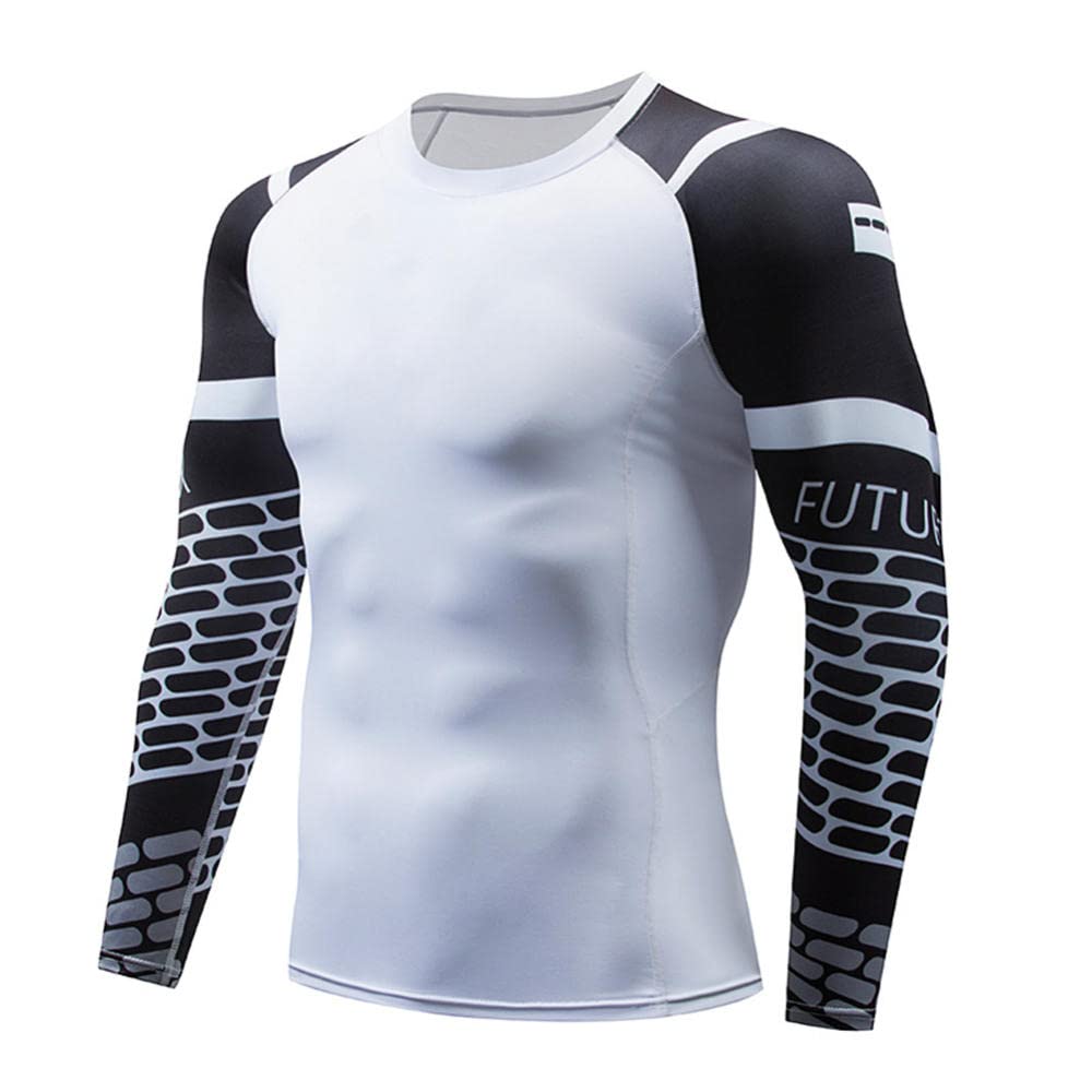 Męskie szybkoschnące rajstopy, długie ubrania do biegania do koszykówki, sportowe wysoce elastyczne ubrania treningowe fitness, topy kulturystyczne, t-shirty