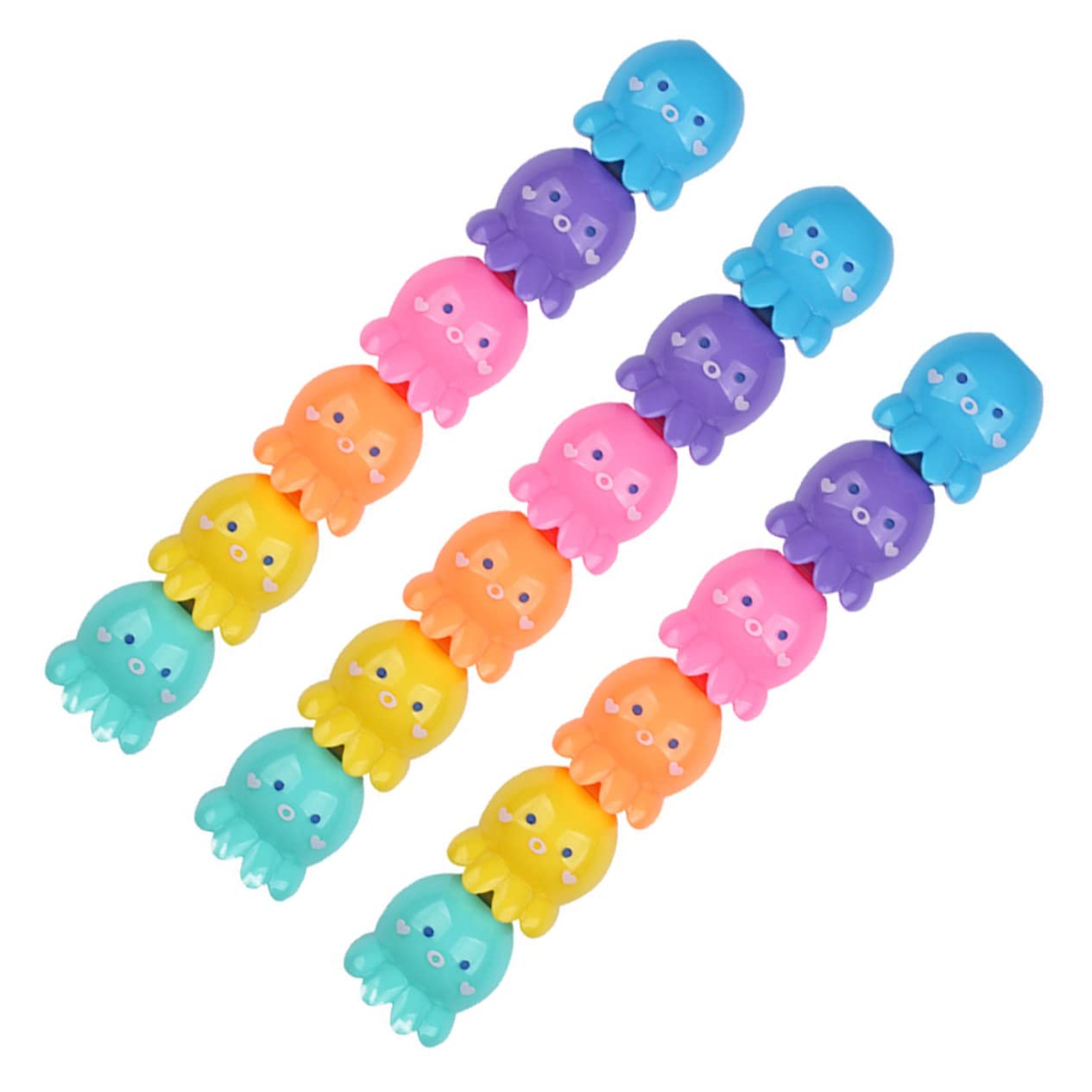 Rotuladores Fluorescentes Forma de Pulpo de 18 Colores Surtidos, Material Plástico, Fáciles de Usar para Escuela y Manualidades DIY