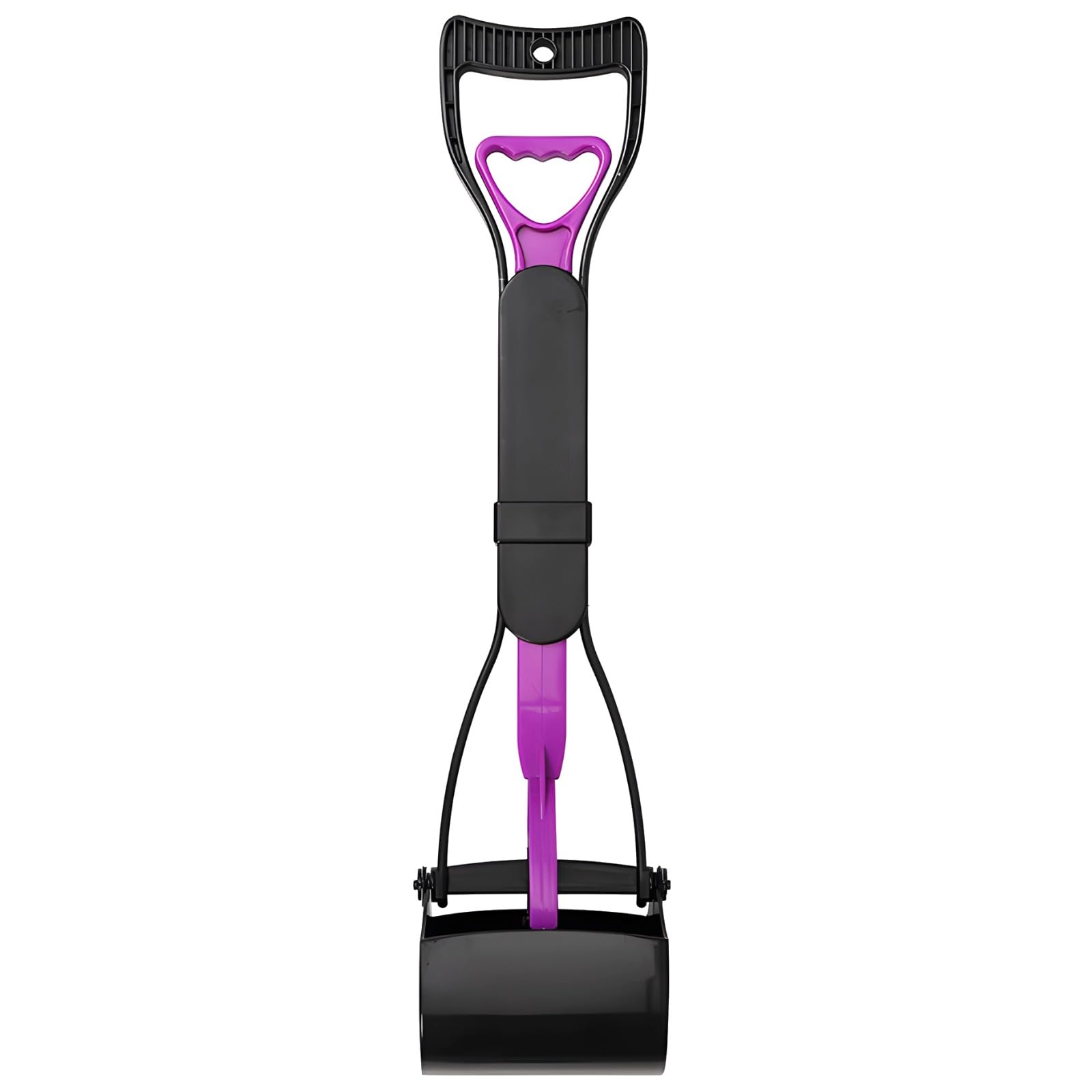 Ramasse-crottes pour Animaux avec Manche Long de 60 cm, Pelle à déjections pour Chien Pliable à la Verticale, Prise en Main Confortable, Plastique Facile à Nettoyer, Violet