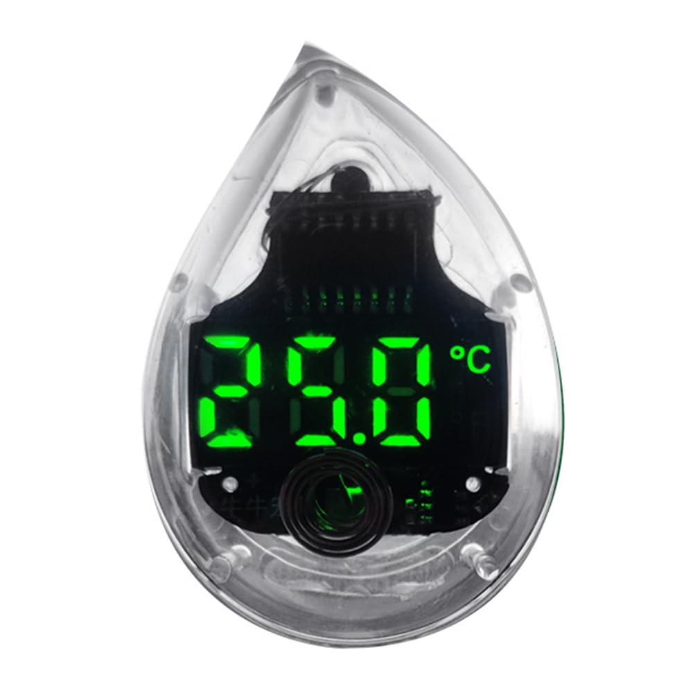 1PCS Aquarium Thermometer, LED Digital Display Fish Tank Thermometer Adhesive Tank Temperature ℃/℉ Toggle Low Energy Consumption Fish Thermometer Suitable for Aquarium Reptile Turtle Tank-Clear