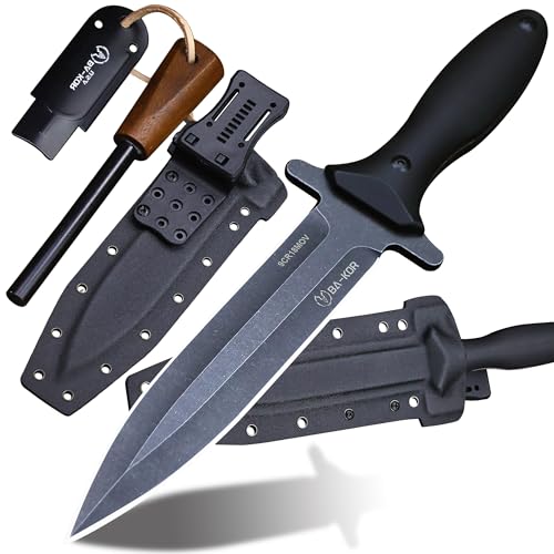 BA-KOR 5MM Full Tang Knife (9CR18MOV) steel G10 handle +K sheath &5.9 