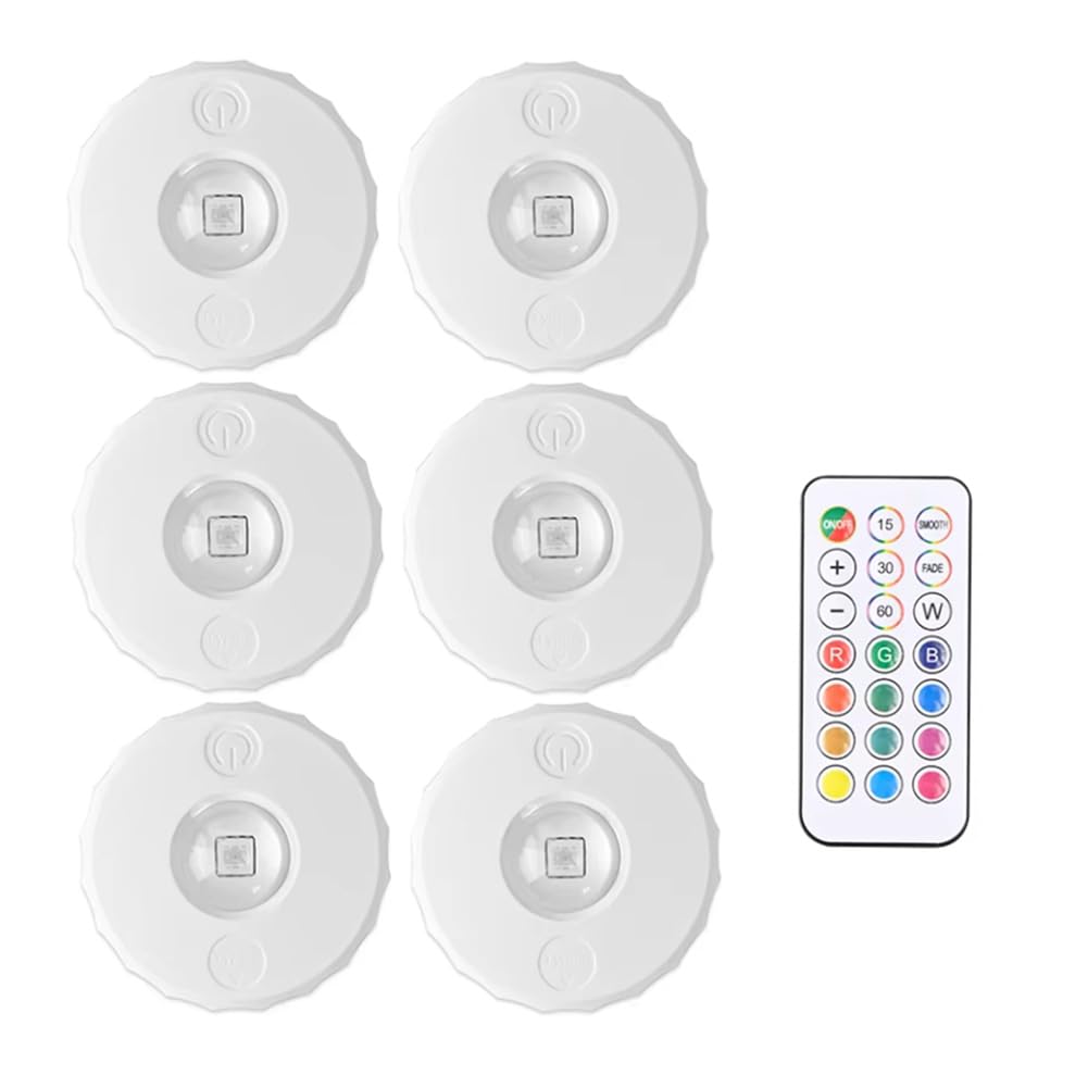 IJSDNVJNDX Rechargeable LED Spotlights RGB Night Light Wireless Remote Control Cabinet Light for Display Closet Wardrobe Bedroom