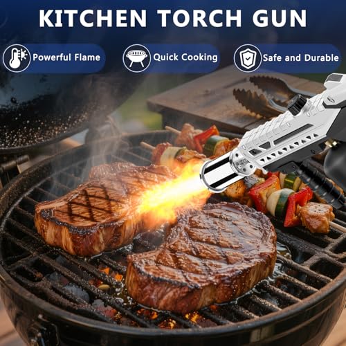 Image of ARTFLAMM Powerful Propane Torch Gun with Adjustable Flame, Cooking Torch for BBQ, Searing Steak, Campfire, Charcoal Grills & Sous Vide - Flamethrower Blow Torch Lighter (Tank Not Included)