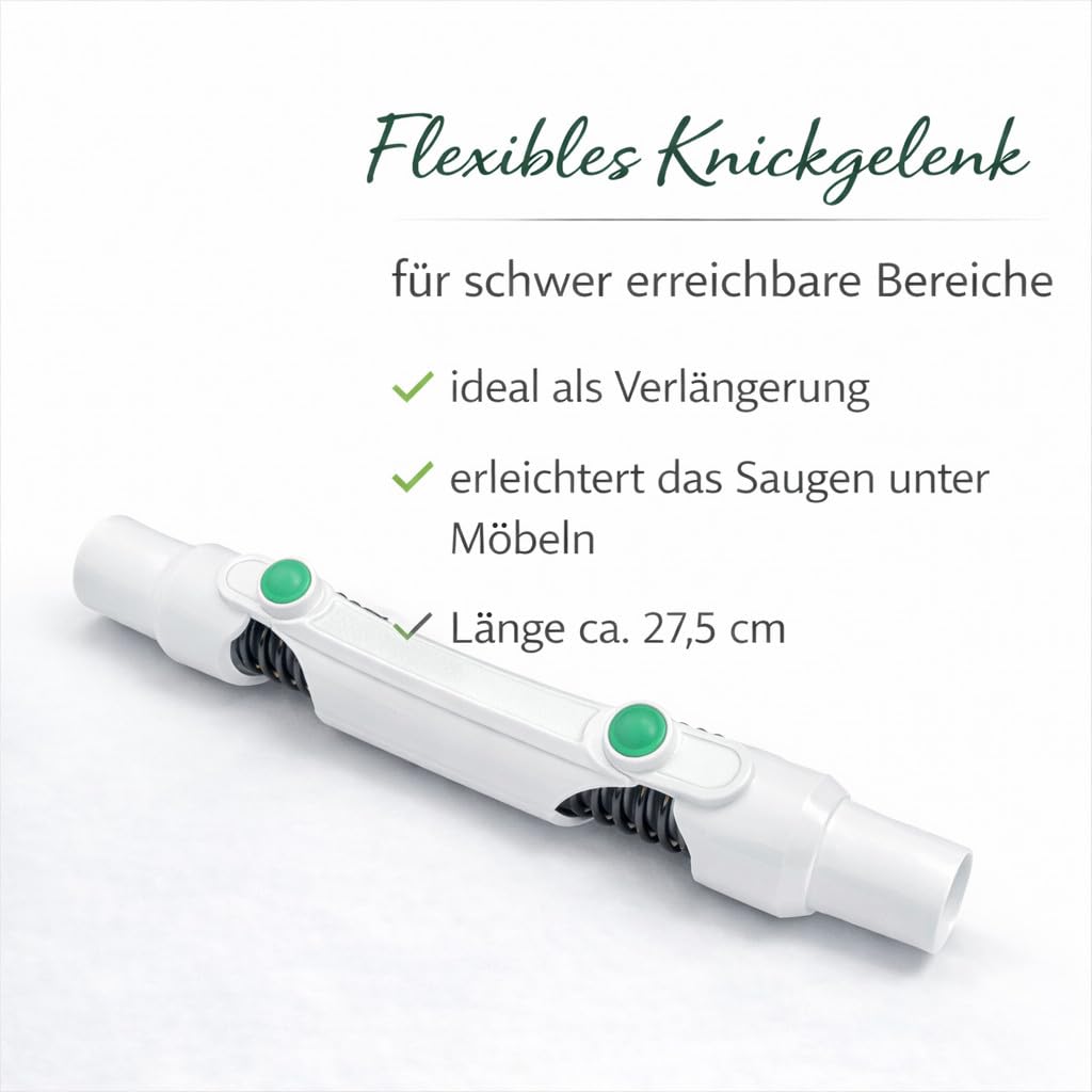 Zubehör Set geeignet für Vorwerk Kobold VB 100/VB100/VK 7/VK7, 8tlg | Düsen Set mit Adapter, Flexschlauch, Möbelbürste, Fugendüse, Polsterdüse, Möbelpinsel, Knickgelenk/Verlängerung