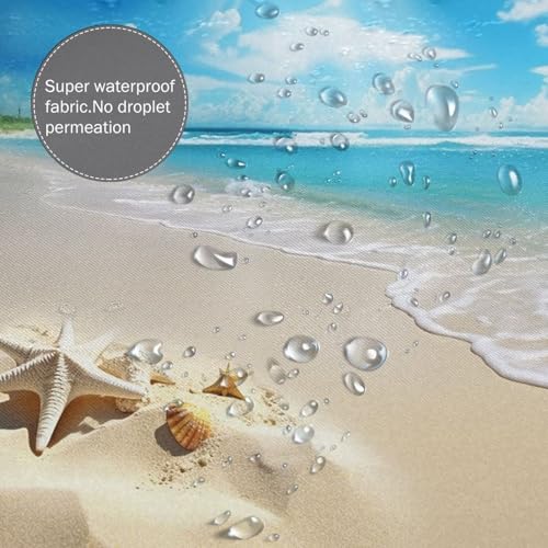 Rideau de douche de qualité supérieure étanche motif plage d'été - 7