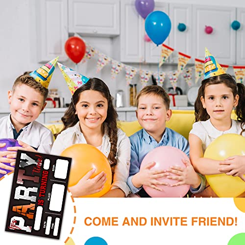 Image of DETIHO 4 inch x 6 inch Sports Theme Birthday Party Invitation Cards With Envelopes - It's Party Time - Basketball Football Soccer All Star Sports Invitation - 20 Sets - E02