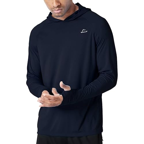 Willit Men's UPF 50+ Sun Protection Hoodie Shirt Long Sleeve SPF Fishing Outdoor UV Shirt Hiking Lightweight