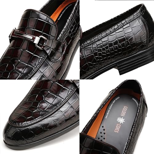 Image of Formal Dress Shoes for Men, Premium Buckle Moc-Toe Business Shoes Casual Slip-on Penny Loafer